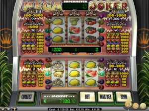 Mega Joker kun je gratis spelen in 't online casino