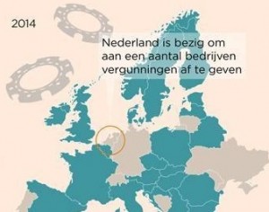 Nederland is bezig om een aantal bedrijven vergunnigen af te geven