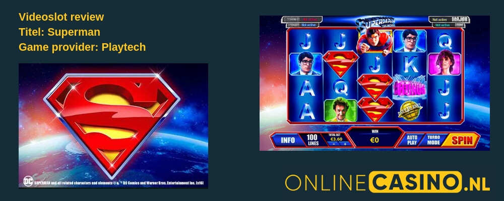 drie Superman videoslot spellen van Playtech